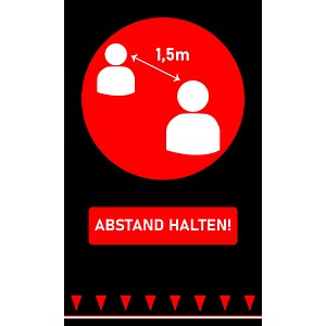 5412289215801 - Fußmatte Abstand halten schwarz rot 900 x 1500 cm 5412289215801 Mercury 5412289215801 - Fußmatte Abstand halten schwarz rot 900 x 1500 cm 5412289215801 Mercury