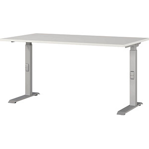 4005949791824 - Schreibtisch DOWNEY 7904-583 manuell höhenverstellbar 68-91cm (H) 140x80cm (BxT) rechteckig lichtgrau   silber 400594979182