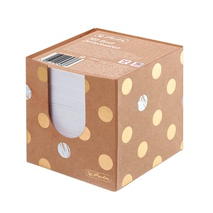 4008110574387 - herlitz Zettelbox Pure Glam 90 x 90 mm braun bedruckt mit Punkten aus Kraftkarton Papier holzfrei - 1 Stück (50021819) 4008110574387 - herlitz Zettelbox Pure Glam 90 x 90 mm braun bedruckt mit Punkten aus Kraftkarton Papier holzfrei - 1 Stück (50021819)