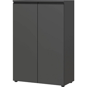 4005949404052 - Aktenschrank Aalborg 2 Türen 2 Fachböden Möbelgleiter melaminharzbeschichtet B 810 x T 400 x H 1200 mm graphit
