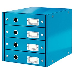 LEITZ Schubladenbox Click & Store blau DIN A4 mit 4 Schubladen