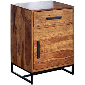 4251757707780 - WOHNLING Nachttisch Boxspringbett Massivholz 45x35x65 cm Nachtkommode Schublade