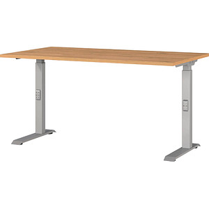4005949791787 - Schreibtisch DOWNEY 7904-638 manuell höhenverstellbar 140x80cm (BxT) rechteckig grandson-eiche Silber 4005949791787 GERMA 4005949791787 - Schreibtisch DOWNEY 7904-638 manuell höhenverstellbar 140x80cm (BxT) rechteckig grandson-eiche Silber 4005949791787 GERMA