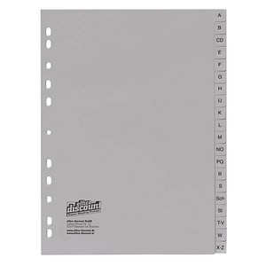 office discount Ordnerregister DIN A4 Vollformat A-Z grau 20-teilig, 1 Satz
