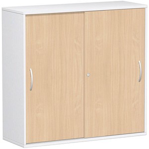 4038933487168 - Schiebetürenschrank Flex S-312353-BW weiß buche 2 Fachböden 1200 x 425 x 1182 cm