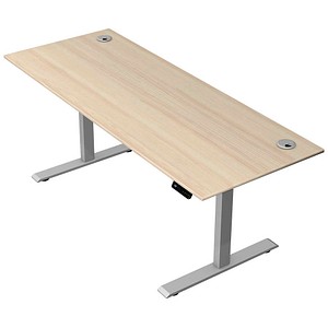 Kerkmann Move 2 Plus elektrisch höhenverstellbarer Schreibtisch ahorn rechteckig, T-Fuß-Gestell silber 200,0 x 80,0 cm