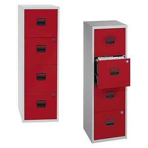 Bisley Home Pfa 4 Hangeregistraturschrank Rot Grau 4 Schubladen