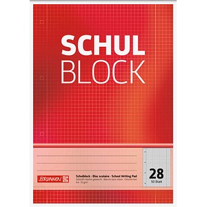 4003273163744 - 10 x Schulblock A4 kariert Lineatur 28 mit Rand 4-fach gelocht