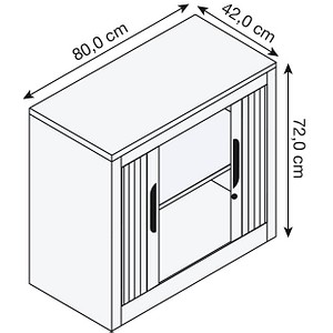 4063332759769 - Rollladenschrank mit Horizontal-Jalousie HxBxT 720 x 800 x 420 mm 1 Fachboden 15 Ordnerhöhen weißaluminium 4063332759769 - Rollladenschrank mit Horizontal-Jalousie HxBxT 720 x 800 x 420 mm 1 Fachboden 15 Ordnerhöhen weißaluminium