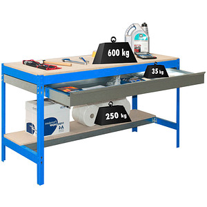 8435104932599 - Simonrack Werkbank KIT SIMONWORK BT0 BOX 1200 blau 1 Schublade 1200 x 760 x 842 cm