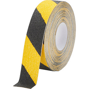 4005546733838 - Antirutschband DURALINE® GRIP+ color für Innen & Außen DIN 51130 selbstklebend grobkörnige Beschichtung 1 Rolle mit L 15 m x B 50 mm schwarz-gelb