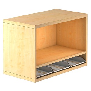 4032062173558 - Aufsatzregal Breno für Standcontainer Breno inkl 3 Kunststoffeinsätze B 428 x T 800 x H 530 mm Spanplatte Ahorn