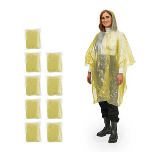 4052025877415 - unisex Einweg-Regenponcho gelb Einheitsgröße 4052025877415 relaxdays 10 Stück 4052025877415 - unisex Einweg-Regenponcho gelb Einheitsgröße 4052025877415 relaxdays 10 Stück