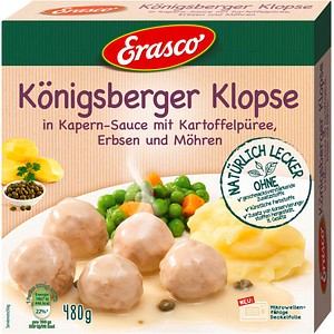 4037300124804 - Königsberger Klopse in Kapern-Sauce mit Kartoffelpüree Erbsen und Möhren 4800 g 4037300124804 480 Gramm 4037300124804 - Königsberger Klopse in Kapern-Sauce mit Kartoffelpüree Erbsen und Möhren 4800 g 4037300124804 480 Gramm
