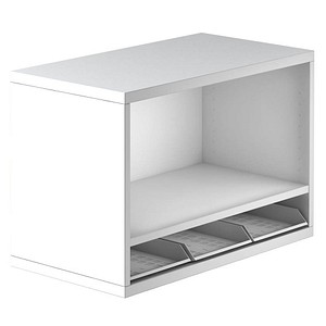 4032062173756 - Aufsatzregal Breno für Standcontainer Breno inkl 3 Kunststoffeinsätze B 428 x T 800 x H 530 mm Spanplatte Weiß