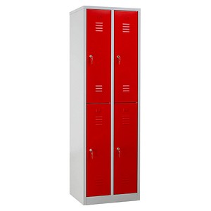 4260610840250 - Spind 105930 Metall 2 Abteile mit 4 Fächern abschließbar 60x195cm (BxH) rot 4260610840250 Gürkan 4260610840250 - Spind 105930 Metall 2 Abteile mit 4 Fächern abschließbar 60x195cm (BxH) rot 4260610840250 Gürkan