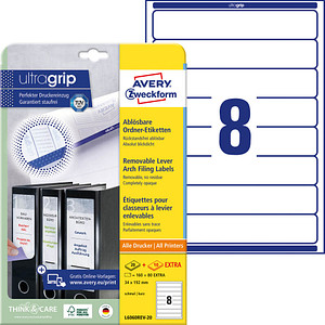4004182068175 - L6060REV-20 34 x 192 mm weiß Ordnerrückenschild 4004182068175 Zweckform 30 Blatt