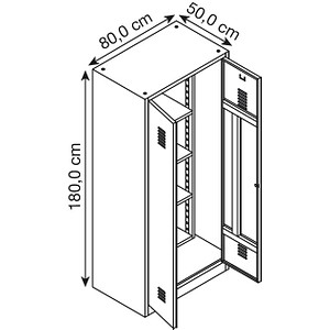 4260090179529 - Putzmittelschrank 110081 verkehrsweiß 800 x 500 x 1800 cm aufgebaut 1 St 4260090179529 - Putzmittelschrank 110081 verkehrsweiß 800 x 500 x 1800 cm aufgebaut 1 St