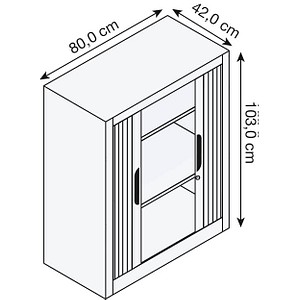 4050646394656 - CP Omnispace Rollladenschrank silber 2 Fachböden 800 x 420 x 1030 cm 4050646394656 - CP Omnispace Rollladenschrank silber 2 Fachböden 800 x 420 x 1030 cm