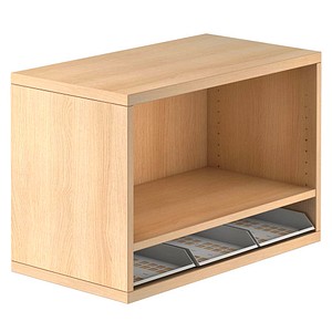 4032062173732 - Aufsatzregal Breno für Standcontainer Breno inkl 3 Kunststoffeinsätze B 428 x T 800 x H 530 mm Spanplatte Eiche