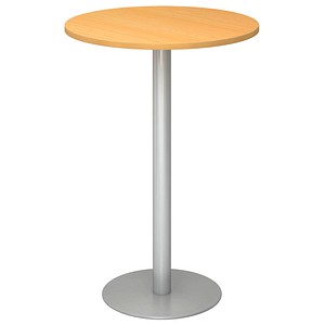 Hammerbacher Stehtisch VSTH 111,6cm (H), 80x80cm (BxT), rund, buche / silber 4032062166680 Hammerbacher