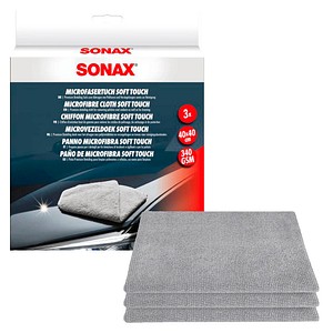 4064700451001 - MikrofaserTrockentuch soft touch 40x40cm 3 Stück Poliertuch - Sonax 4064700451001 - MikrofaserTrockentuch soft touch 40x40cm 3 Stück Poliertuch - Sonax