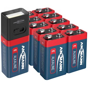 ANSMANN Batterien-Set Alkali-Mangan E-Block 9,0 V, 11 St.
