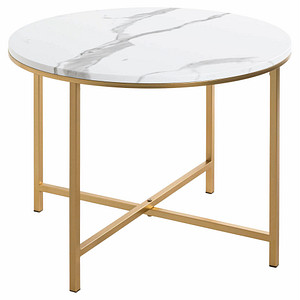 4001070522375 - Beistelltisch Holz gold-weiß 600 x 600 x 450 cm 4001070522375 HAKU Möbel 4001070522375 - Beistelltisch Holz gold-weiß 600 x 600 x 450 cm 4001070522375 HAKU Möbel
