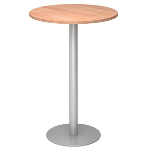 4032062166697 - Stehtisch Ø 800 mm 1116 mm hoch Gestell silber Platte Nussbaum-Dekor 4032062166697 - Stehtisch Ø 800 mm 1116 mm hoch Gestell silber Platte Nussbaum-Dekor