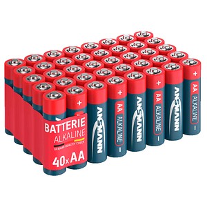 ANSMANN Batterien Red Alkaline Alkali-Mangan Mignon AA 1,5 V, 40 St.