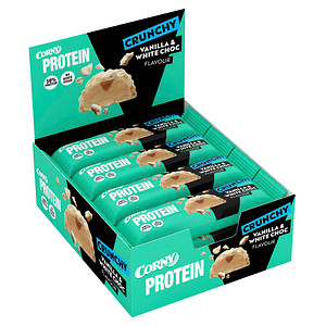 4011800596309 - CORNY Crunchy Protein bar Vanilla White Crunch 30% Proteinriegel 12 Riegel