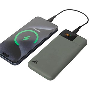 8716778932031 - PB B10 GR - Powerbank 10000 mAh 20 W 1x USB-A 2x USB-C moosgrün 8716778932031 - PB B10 GR - Powerbank 10000 mAh 20 W 1x USB-A 2x USB-C moosgrün