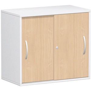 4038933486864 - Schiebetürenschrank Flex S-381501-BW weiß buche 1 Fachboden 800 x 425 x 720 cm