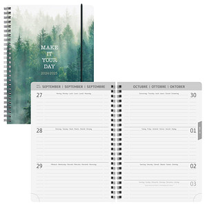 BRUNNEN Schülerkalender Misty Forest Juli 2024 - Dezember 2025 grün