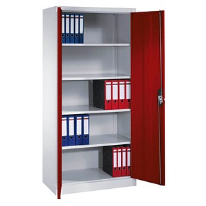 4064615197391 - Stahlschrank C 2000 Acurado 9280-000 S10761 lichtgrau rubinrot 930 x 500 x 1950 cm aufgebaut 4064615197391 C+P-Möbel 4064615197391 - Stahlschrank C 2000 Acurado 9280-000 S10761 lichtgrau rubinrot 930 x 500 x 1950 cm aufgebaut 4064615197391 C+P-Möbel