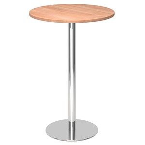 4032062166635 - Stehtisch Ø 800 mm 1116 mm hoch Gestell verchromt Platte Nussbaum-Dekor 4032062166635 - Stehtisch Ø 800 mm 1116 mm hoch Gestell verchromt Platte Nussbaum-Dekor