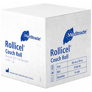 4250016430049 - Ärztekrepp ROLLICEL® 2-lagig weiß 390 cm x 500 m 9 Rollen 4250016430049 - Ärztekrepp ROLLICEL® 2-lagig weiß 390 cm x 500 m 9 Rollen