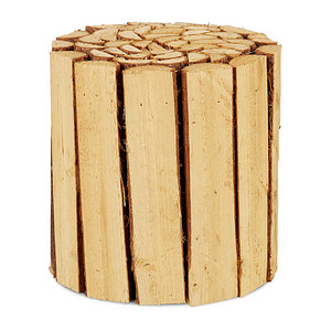 relaxdays Pflanzenständer Holz braun rund 20,0 x 20,5 cm