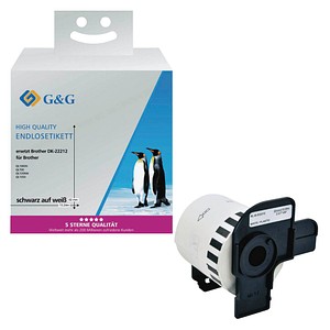 6934974115832 - Etikettenrollen für Etikettendrucker ersetzt brother DK-22212 weiß 620 mm x 1524 m 1 x