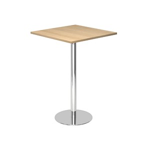 4032062166765 - Stehtisch LxB 800 x 800 mm 1116 mm hoch Gestell verchromt Platte Eiche-Dekor 4032062166765 - Stehtisch LxB 800 x 800 mm 1116 mm hoch Gestell verchromt Platte Eiche-Dekor