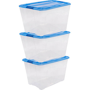 7081441592173 - Aufbewahrungsbox Clear NTB 6299 außen 395x575x525cm Polypropylen transparent blau 7081441592173 IRIS Ohyama