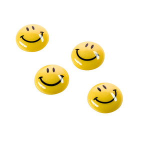 4013695028453 - Magnet ® Smiley 30mm 005kg Ferrit gelb 6 St Pack Durchmesser 30 mm - Magnetoplan