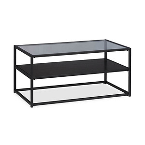 4052025267896 - Couchtisch Ablage aus mdf Glas & Metall modernes Design edler Wohnzimmertisch hbt 42x90x50 cm schwarz - Relaxdays