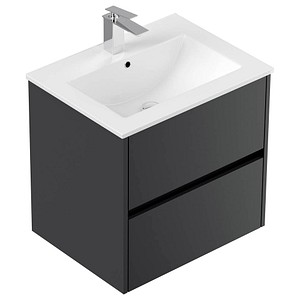 4251982654965 - Badmöbel Limes & Waschtisch 60cm 2 Greifraum SoftClose Auszüge weiß Hgl