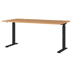 4005949791589 - DOWNEY höhenverstellbarer Schreibtisch grandson-eiche rechteckig C-Fuß-Gestell schwarz 1600 x 800 cm 4005949791589 GERMANIA