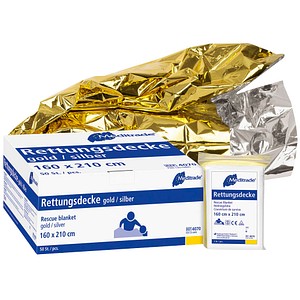 4250016406488 - Meditrade Rettungsdecke 160 x 210 cm Rettungsdecke für den Einmalgebrauch 1 Karton = 5 x 50 Stück = 250 Stück 4250016406488 - Meditrade Rettungsdecke 160 x 210 cm Rettungsdecke für den Einmalgebrauch 1 Karton = 5 x 50 Stück = 250 Stück