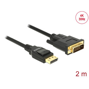 4043619853137 - Kabel Displayport 12 Stecker dvi 24+1 Stecker 2 m schwarz (85313) - Delock