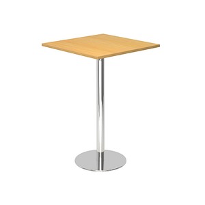 4032062166741 - Stehtisch LxB 800 x 800 mm 1116 mm hoch Gestell verchromt Platte Buche-Dekor 4032062166741 - Stehtisch LxB 800 x 800 mm 1116 mm hoch Gestell verchromt Platte Buche-Dekor