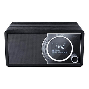 4974019975863 - DR-450(BK) Radiowecker mit Dab Dab+ FM-Tuner Bluetooth 42 max 6 w LCD-Display Holzgehäuse und Edelstahl-Frontblende - Sharp