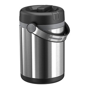 4009049320496 - Mobility Isolier-Speisegefäß mit Basic Schraubverschluss Thermoskanne mit integrierten Speiseeinsätzen Fassungsvermögen 1200 ml Farbe Silber Schwarz 4009049320496 - Mobility Isolier-Speisegefäß mit Basic Schraubverschluss Thermoskanne mit integrierten Speiseeinsätzen Fassungsvermögen 1200 ml Farbe Silber Schwarz